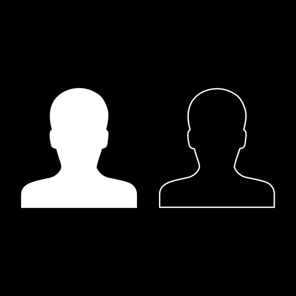 avatar hombre cara silueta usuario signo persona perfil imagen macho icono blanco color vector ilustración estilo plano conjunto de imágenes