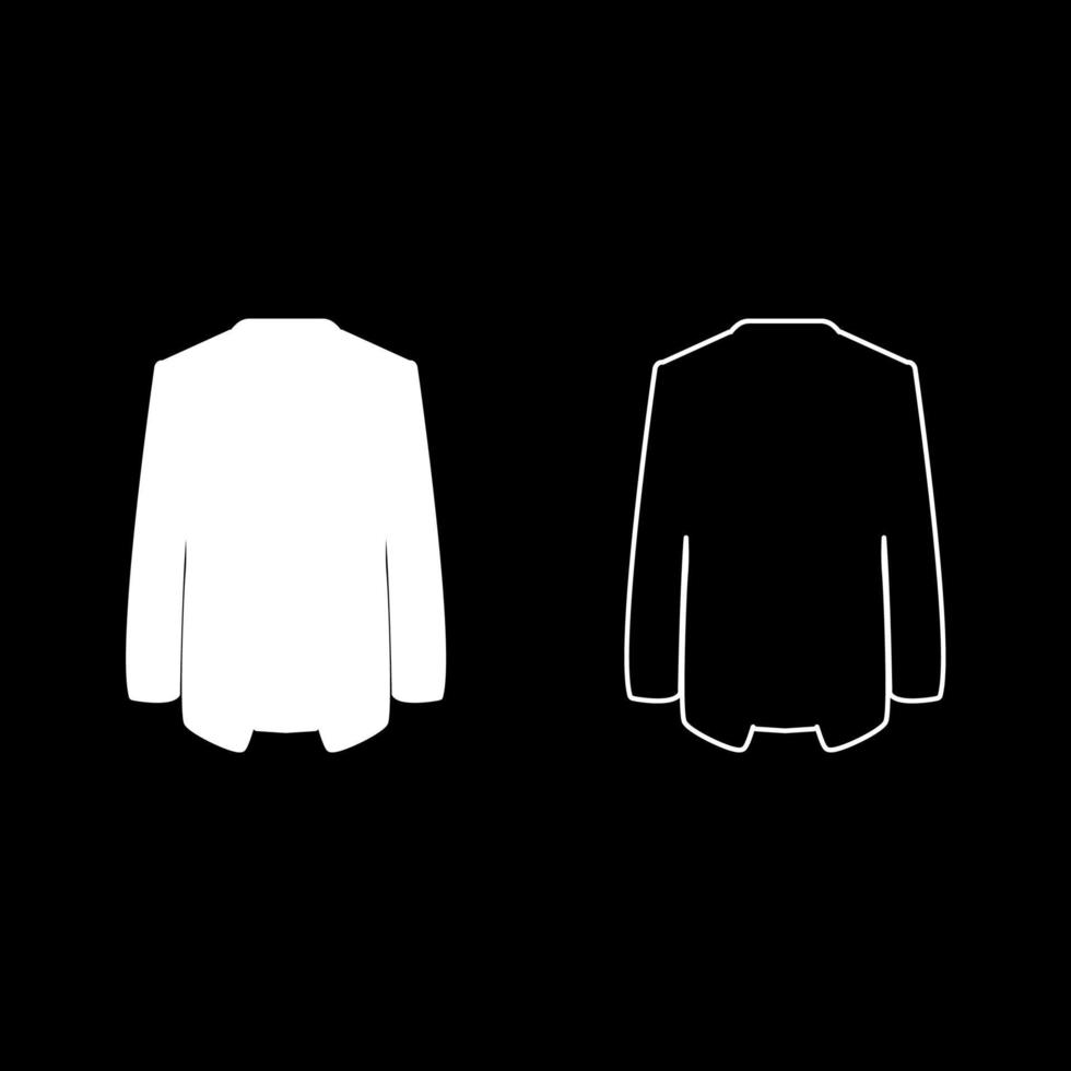 chaqueta abrigo icono color blanco vector ilustración estilo plano conjunto de imágenes