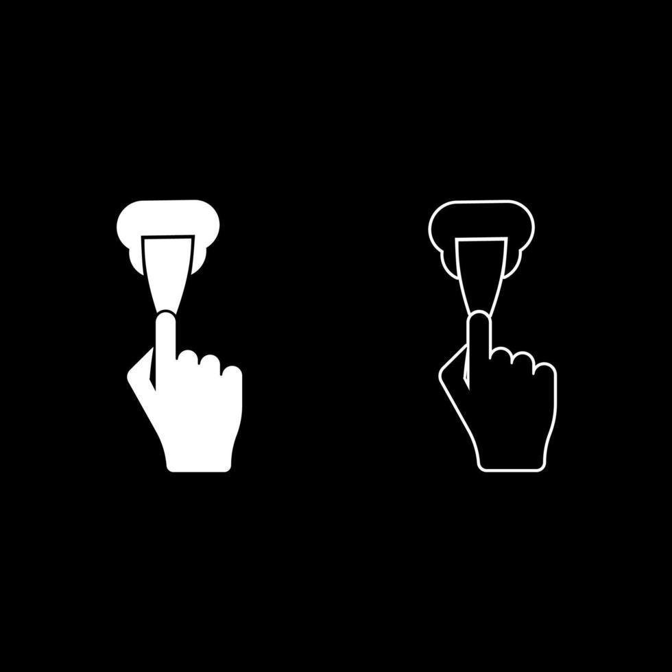 Wall putties Fix putty knife using spatula in hand arm Spackling instrument for caulk stucco icon white color vector illustration flat style image set