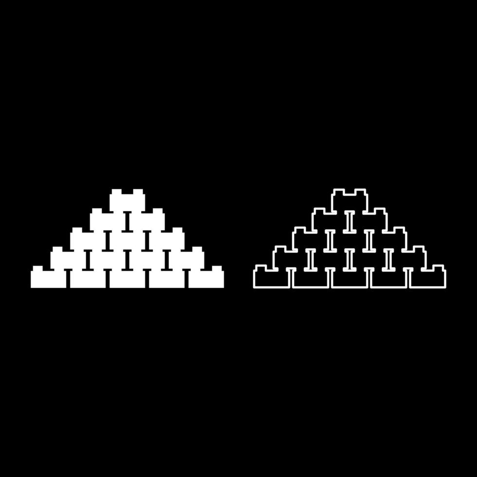 Pyramid of bricks icon white color vector illustration flat style image set