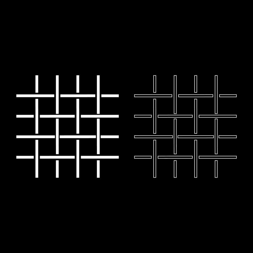 Fabric fibers Grid Cloth textile icon white color vector illustration flat style image set