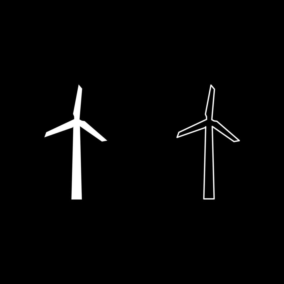 Wind generator icon white color vector illustration flat style image