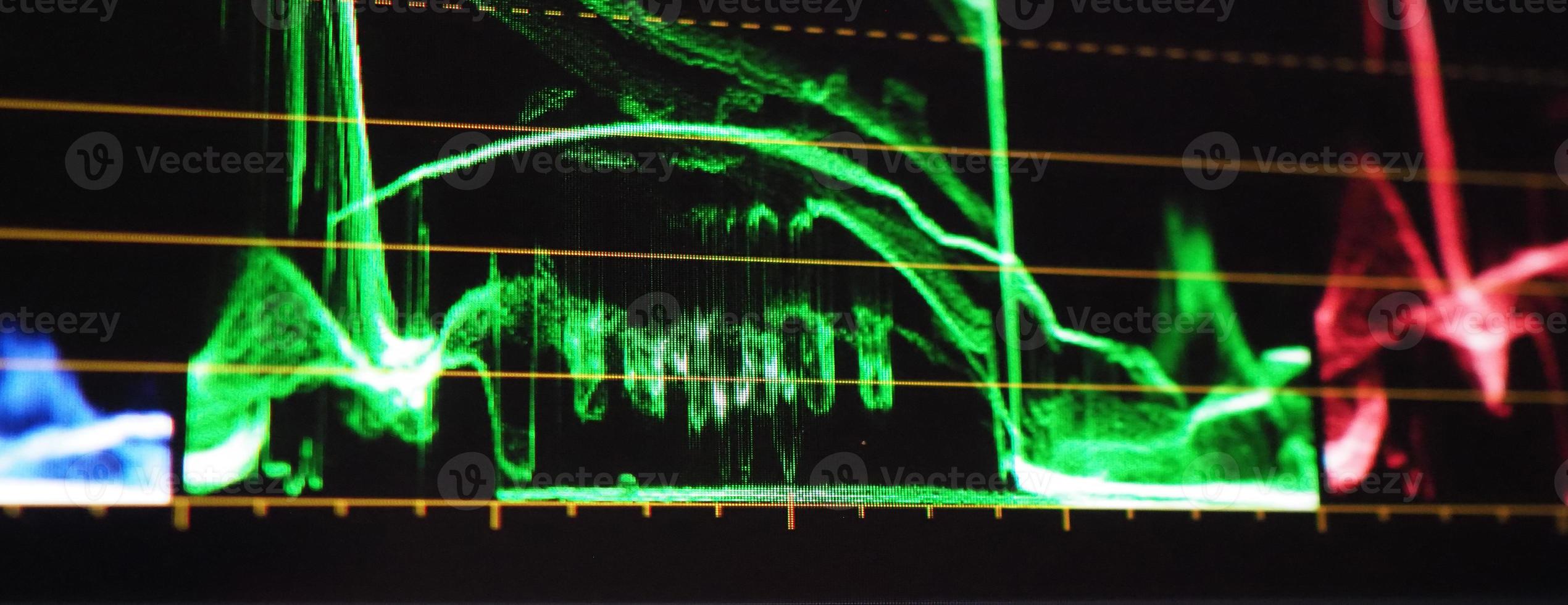 Color grading graph or RGB colour correction indicator on monitor photo