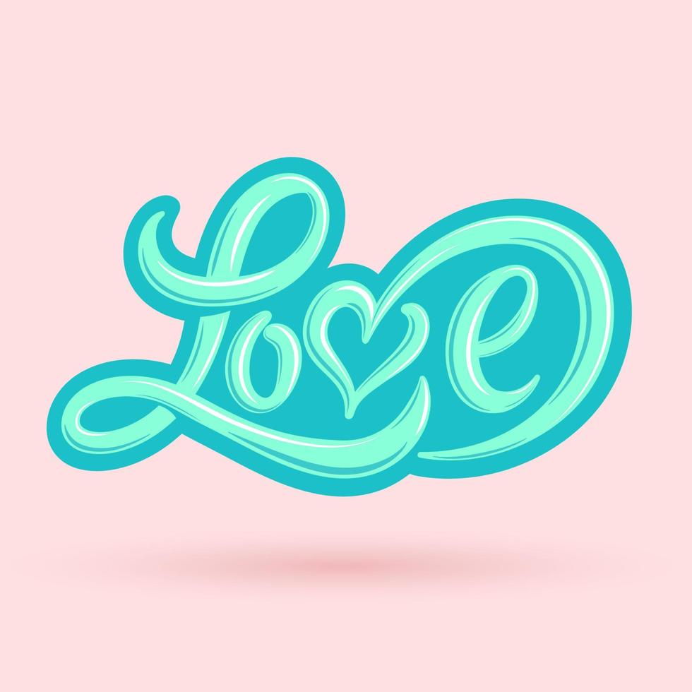 Me encanta la tipografía en colores pastel. tipografía de amor para el concepto de amor, boda y día de san valentín. vector