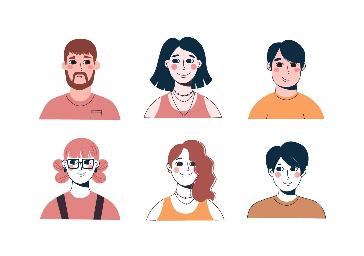 dibujado a mano icono de perfil plano ilustración vectorial vector