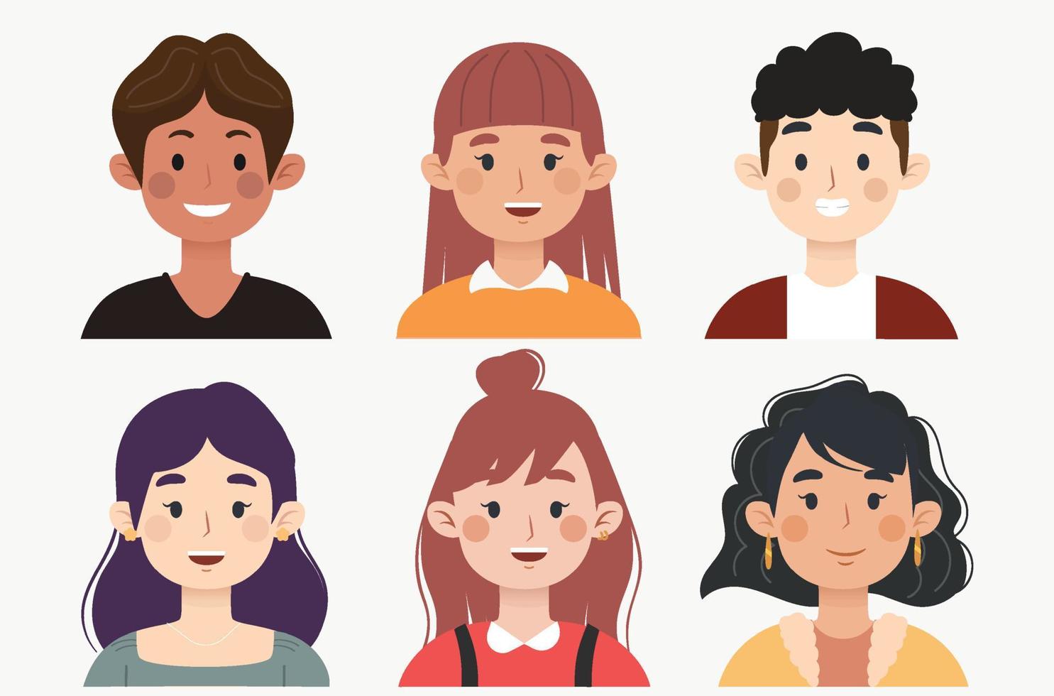 ilustración de avatares de personas vector