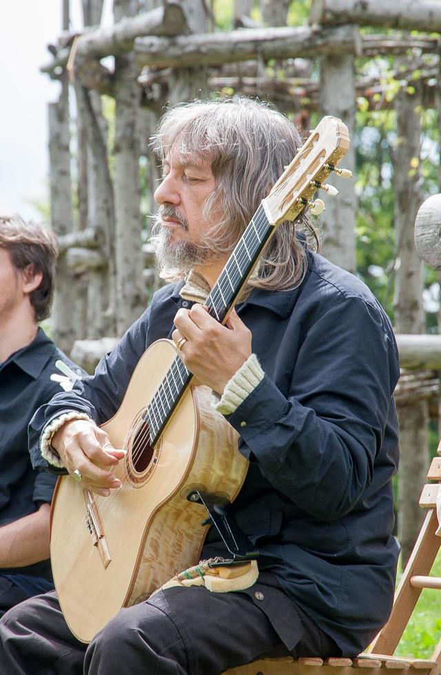 Bergamo Italy 2014 classical guitar concert in artistic heritage plant installation photo