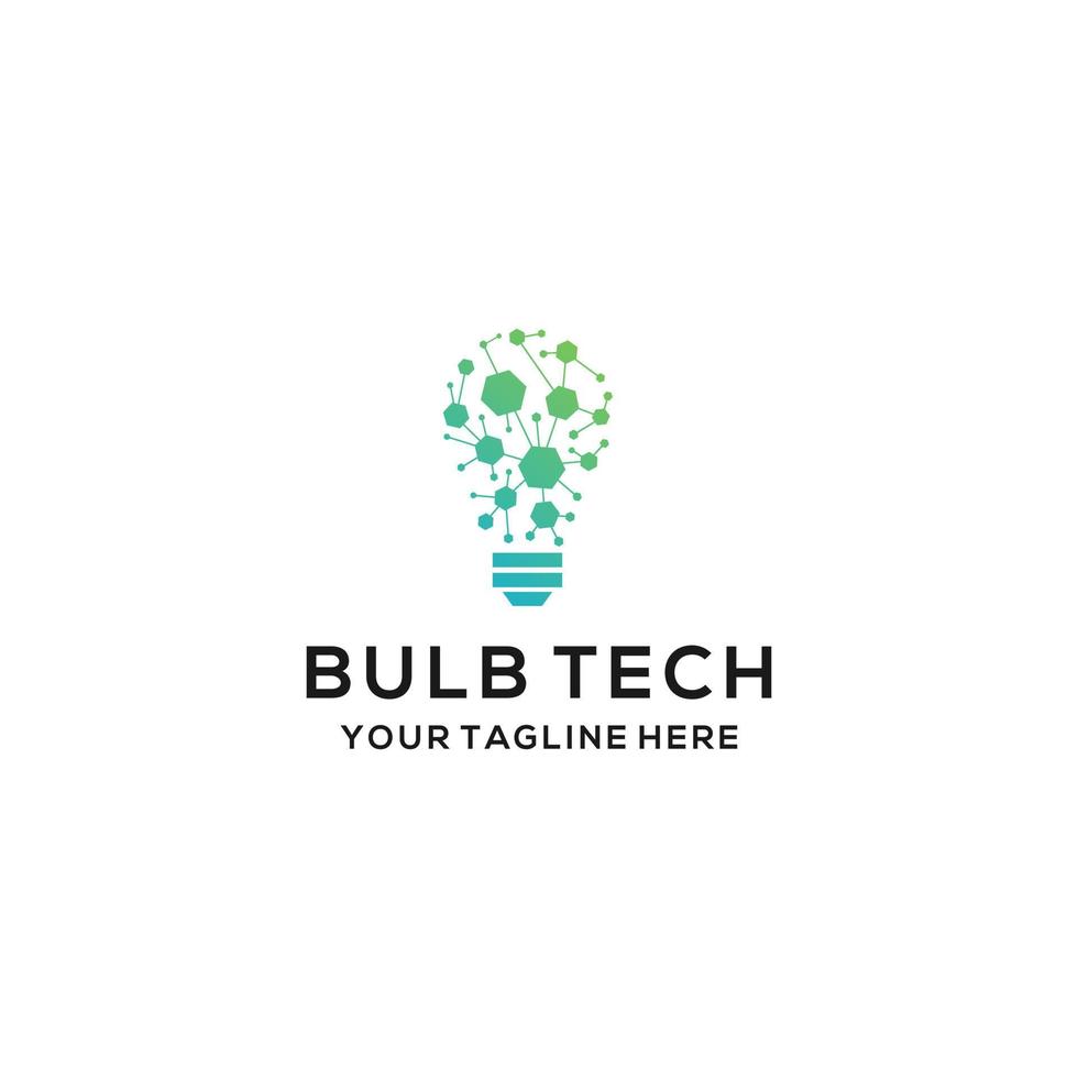 Bulb logo idea design concept of digital colorful symbol and icon lamp vector. Smart idea logo used for studio, professional and agency. vector