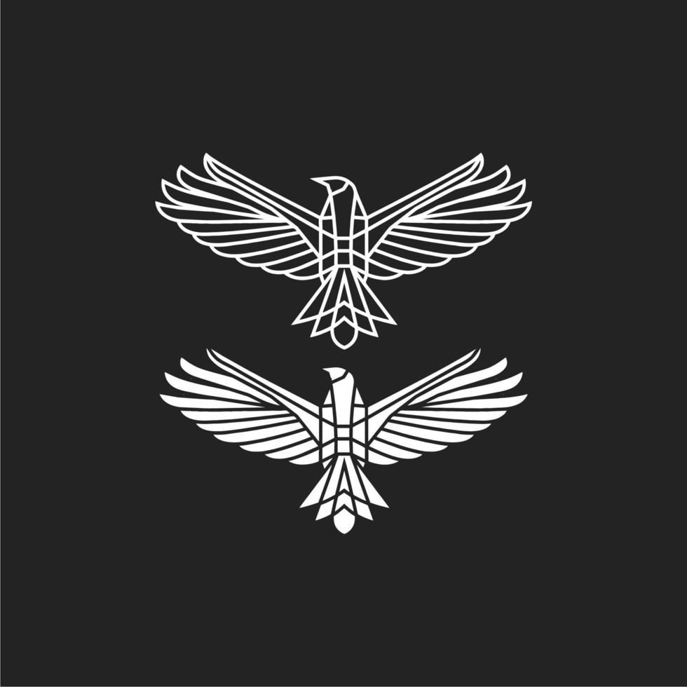 Geometric Monoline Eagle Logo, Masculine Geometric Eagle Vector, Geometric Apparel Eagle Design vector