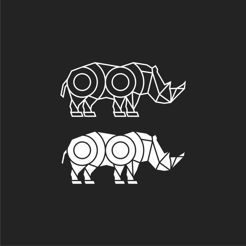 logotipo de rinoceronte monoline geométrico, vector de rinoceronte geométrico masculino, diseño de rinoceronte de ropa geométrica