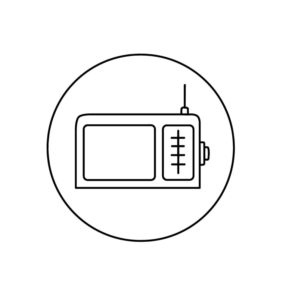 icono de radio fm. icono de radio fm de vector lineal plano moderno y moderno sobre fondo blanco de la colección de hardware de línea delgada, ilustración de vector de trazo de contorno editable. icono de radio fm.
