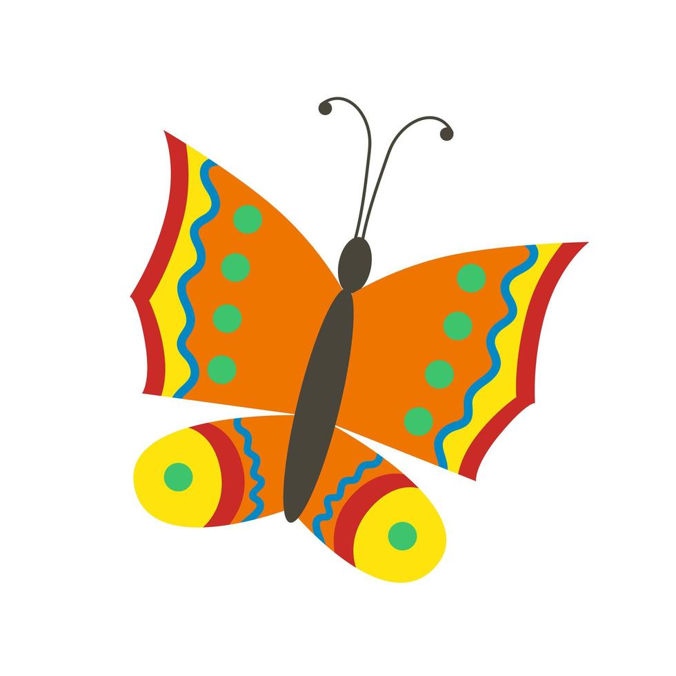 un icono de mariposa voladora brillante. ilustración plana de un icono vectorial de una hermosa mariposa. vector