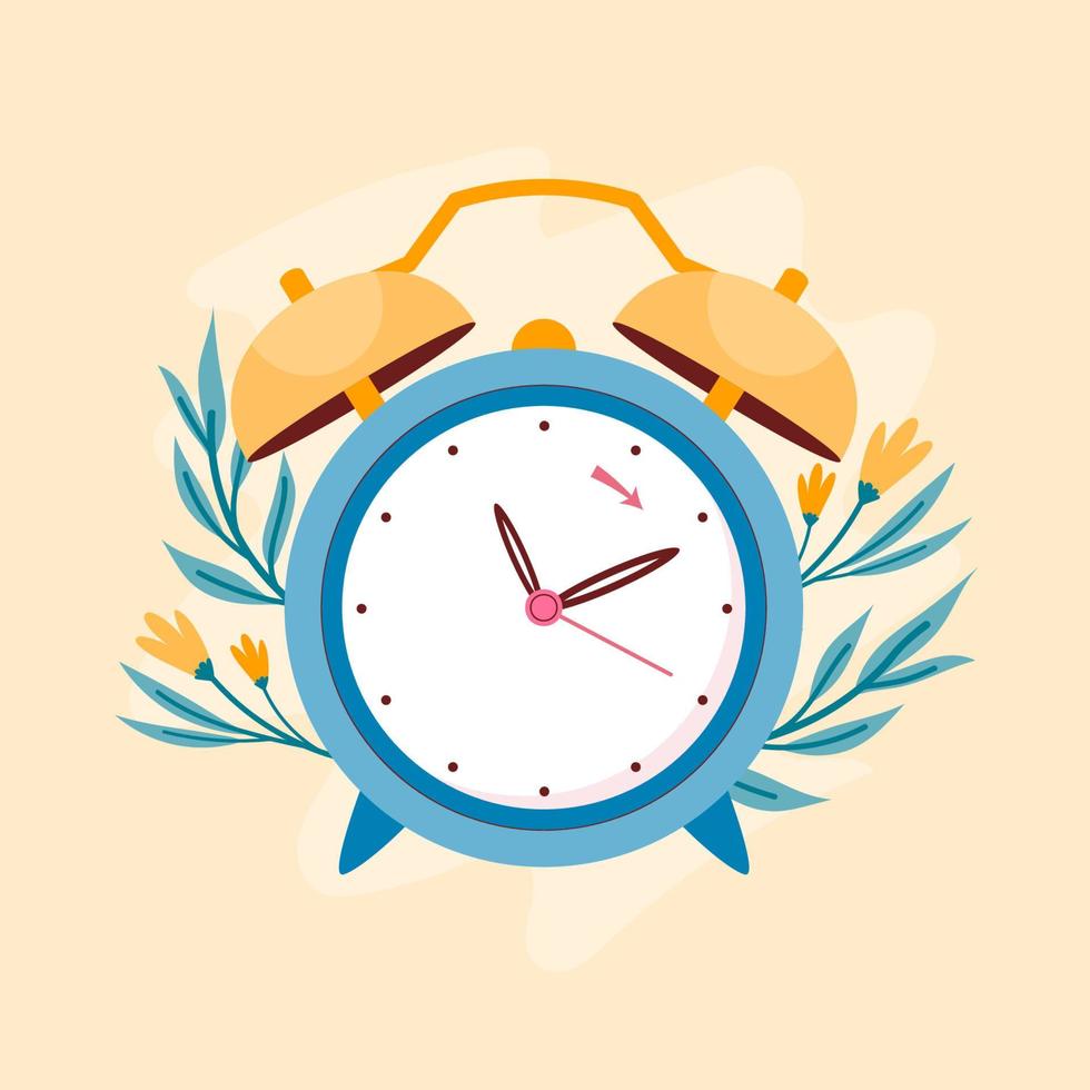 ilustración de resorte plano hacia adelante con reloj vector