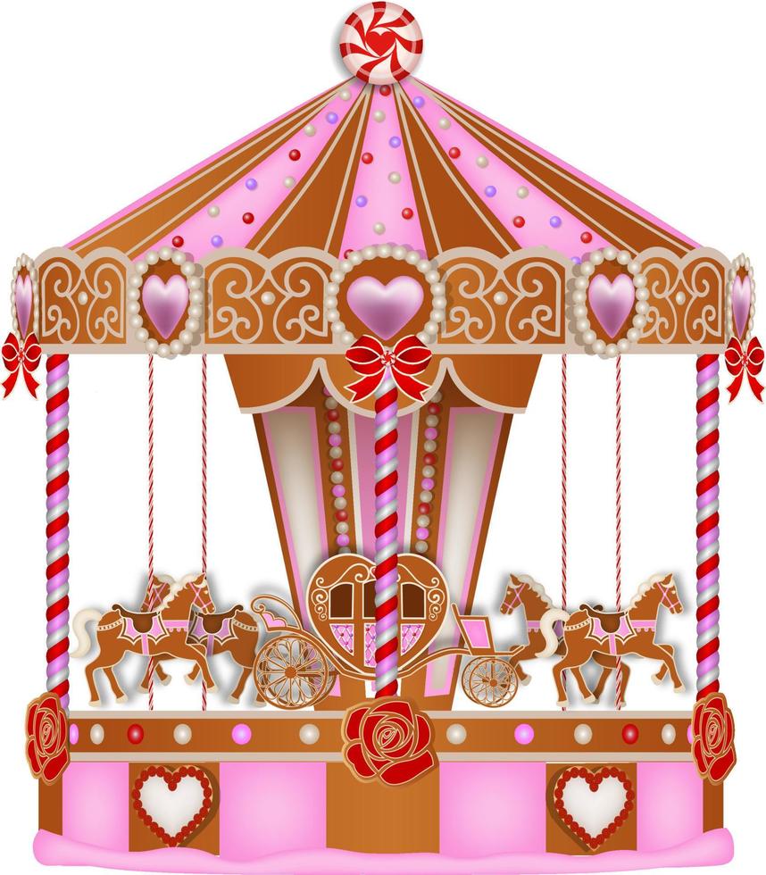 valentine's day or wedding gingerbread carosuel vector