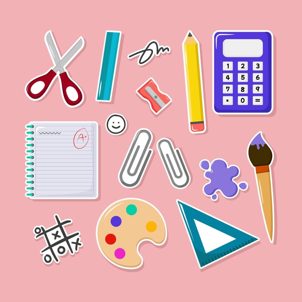 Stationary Sticker Collection for Journaling vector