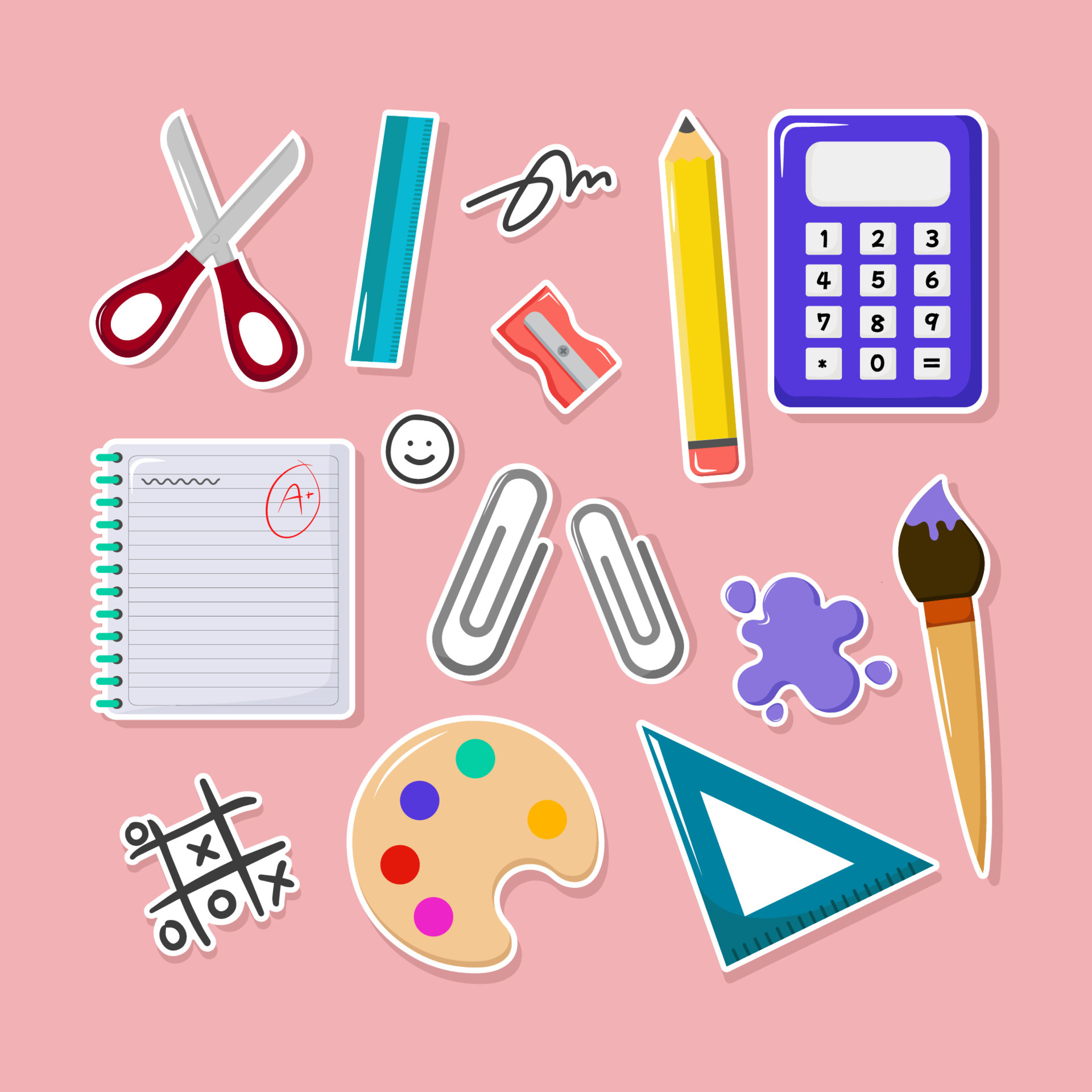 Stationary Sticker Collection for Journaling 5419663 Vector Art at