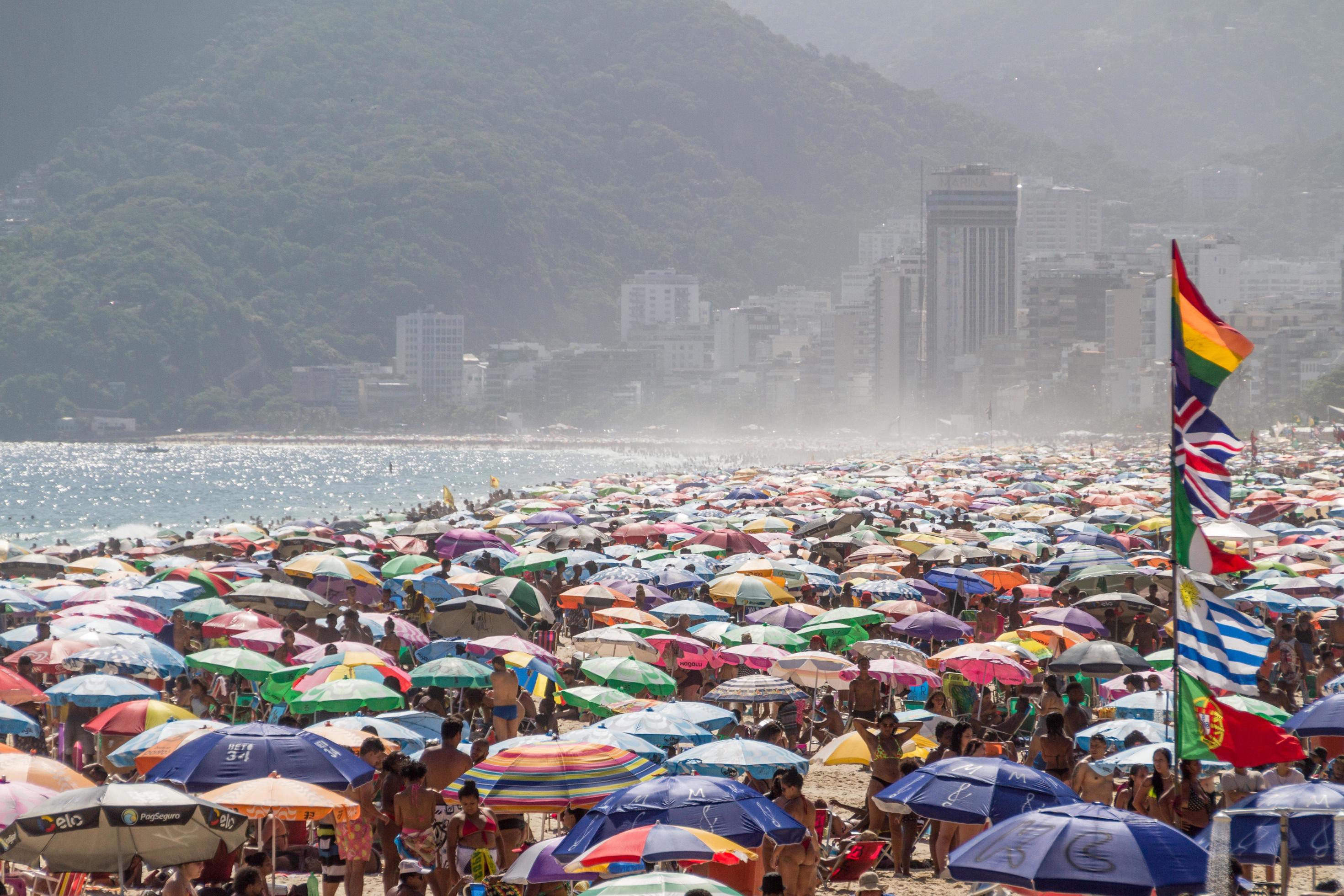 Crowded Ipanema Beach On A Typical Summer Day In Rio De Janeiro Brazil Stock Photo At Vecteezy