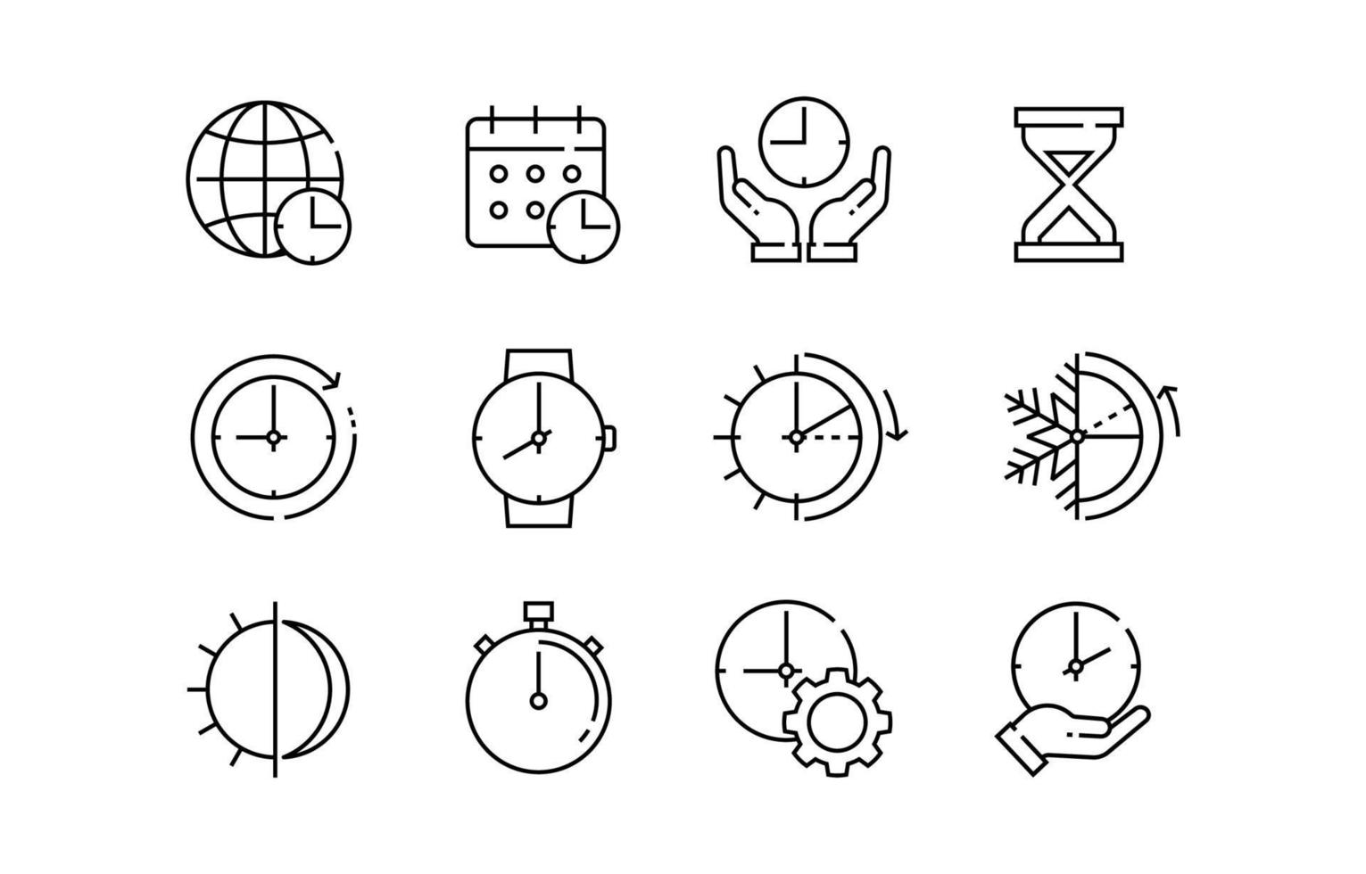 Daylight Saving Time Monoline Icon vector