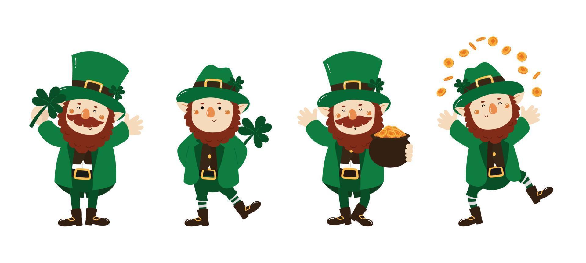 lindo personaje de duende para el día de san patricio vector