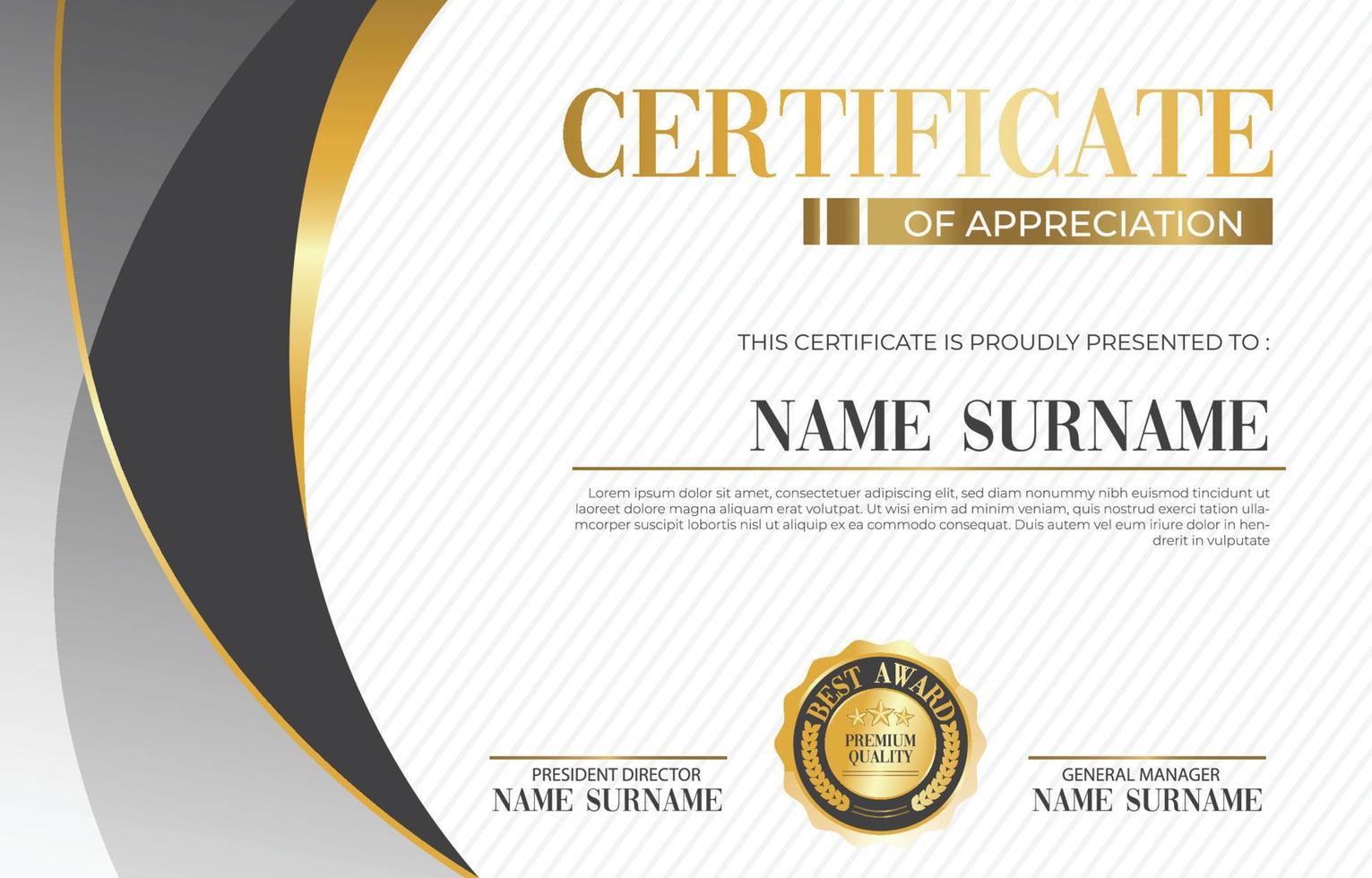 Certificate Template with Modern Design vector