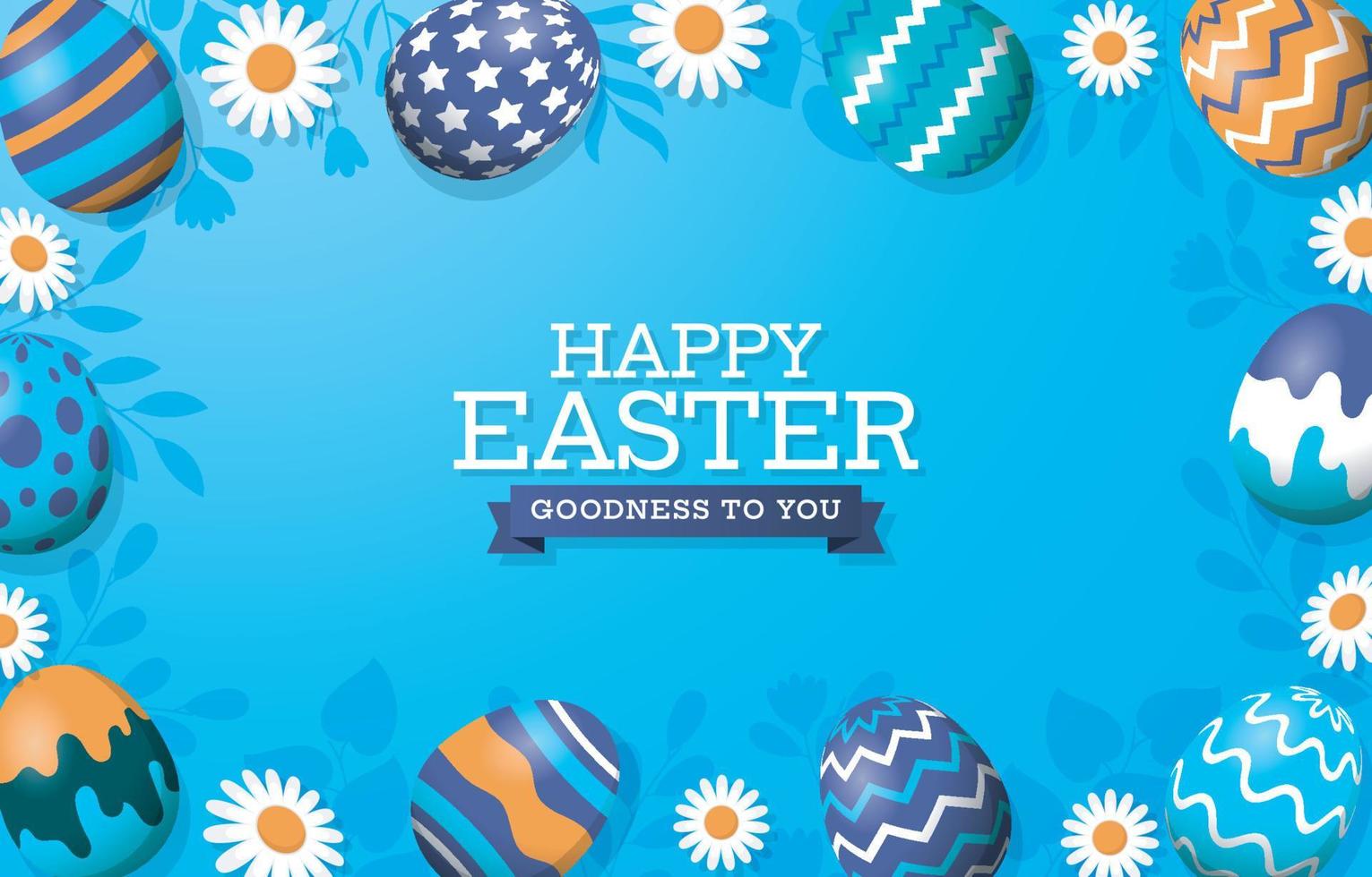 Easter Egg Background Illustration with Flowers vector