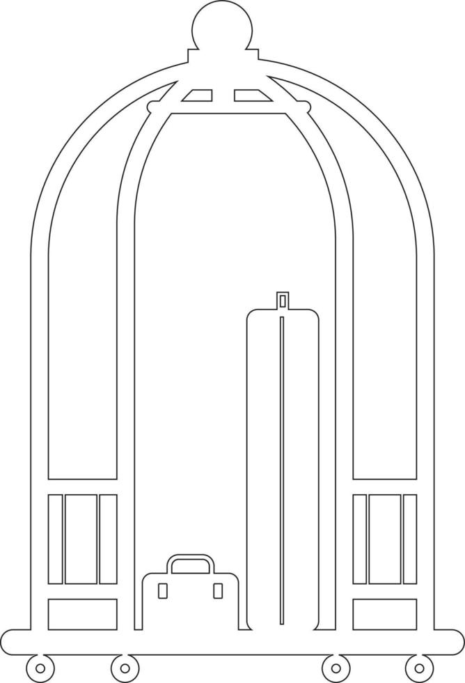 llevar etiqueta de equipaje sobre fondo blanco. símbolo de icono de equipaje de mano en blanco y negro. etiqueta engomada del equipaje de mano del vector