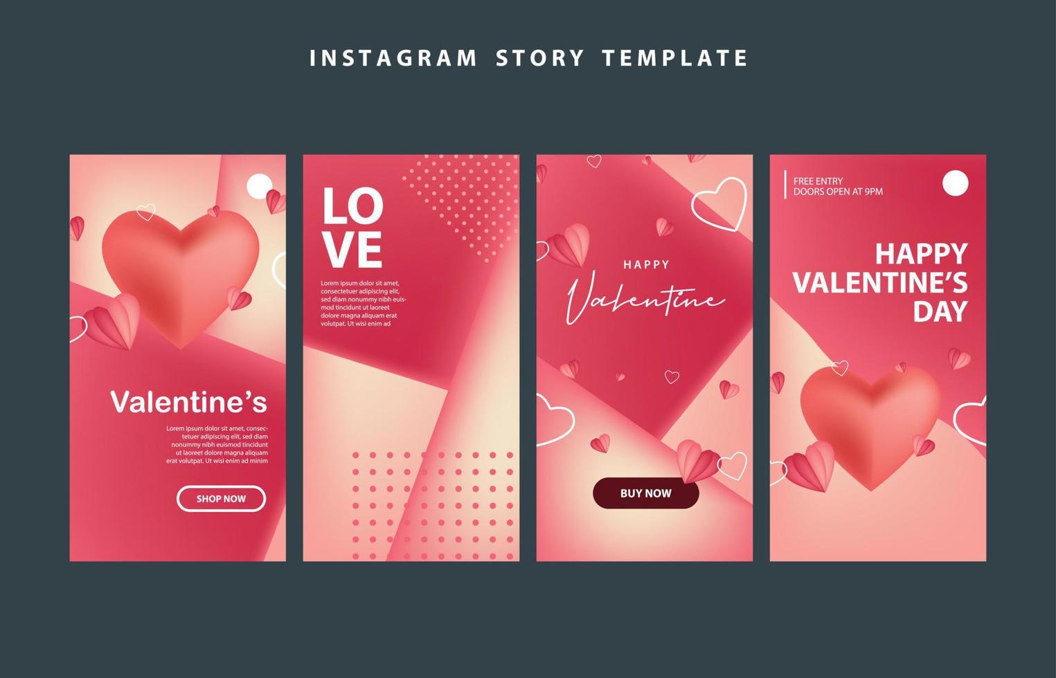 happy valentines day social media poster banner flyer pattern event abstract layout illustration background february party wallpaper template label backdrop modern vector design sale red romantic red