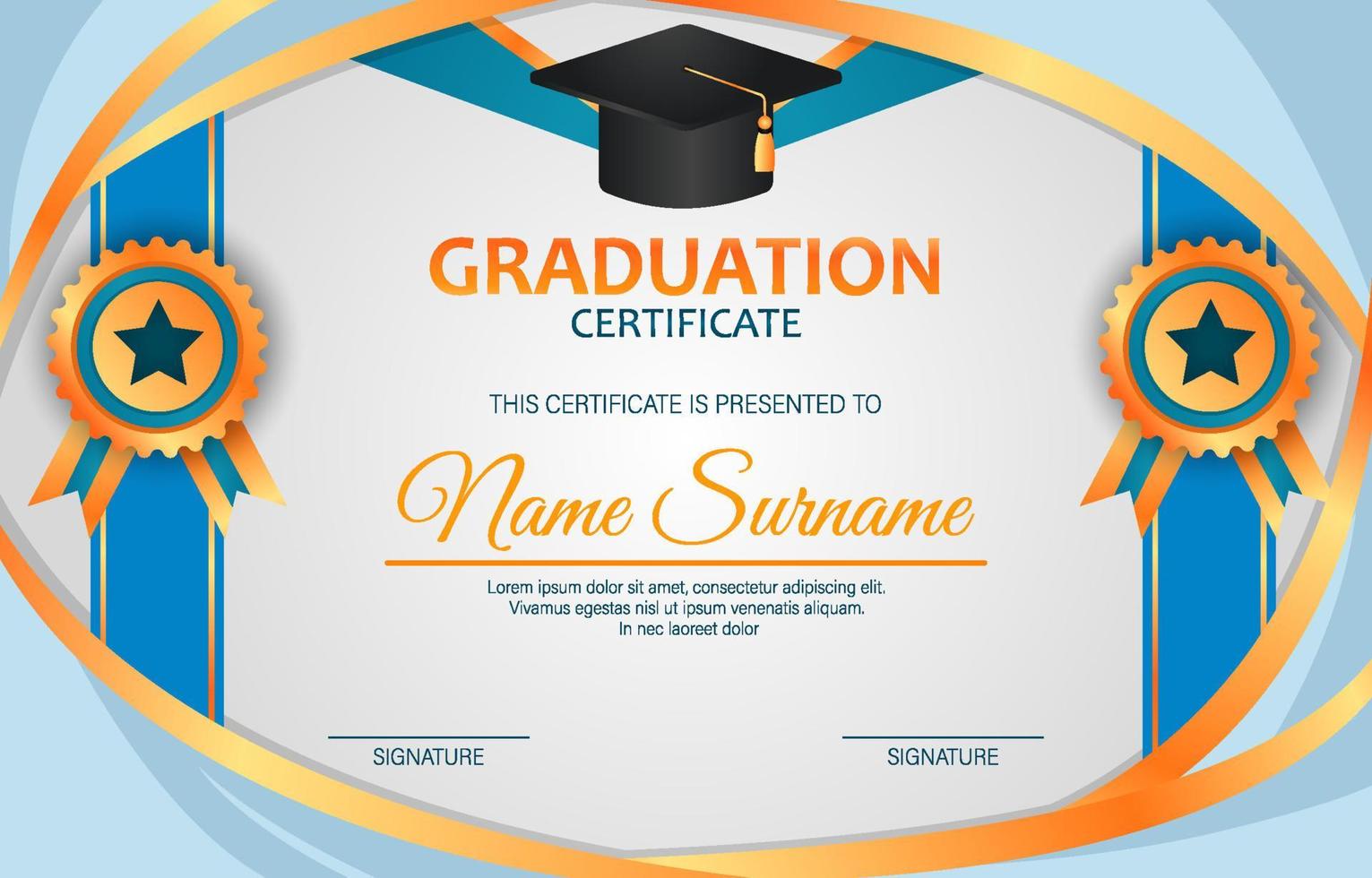 Certificate of Graduation Template vector