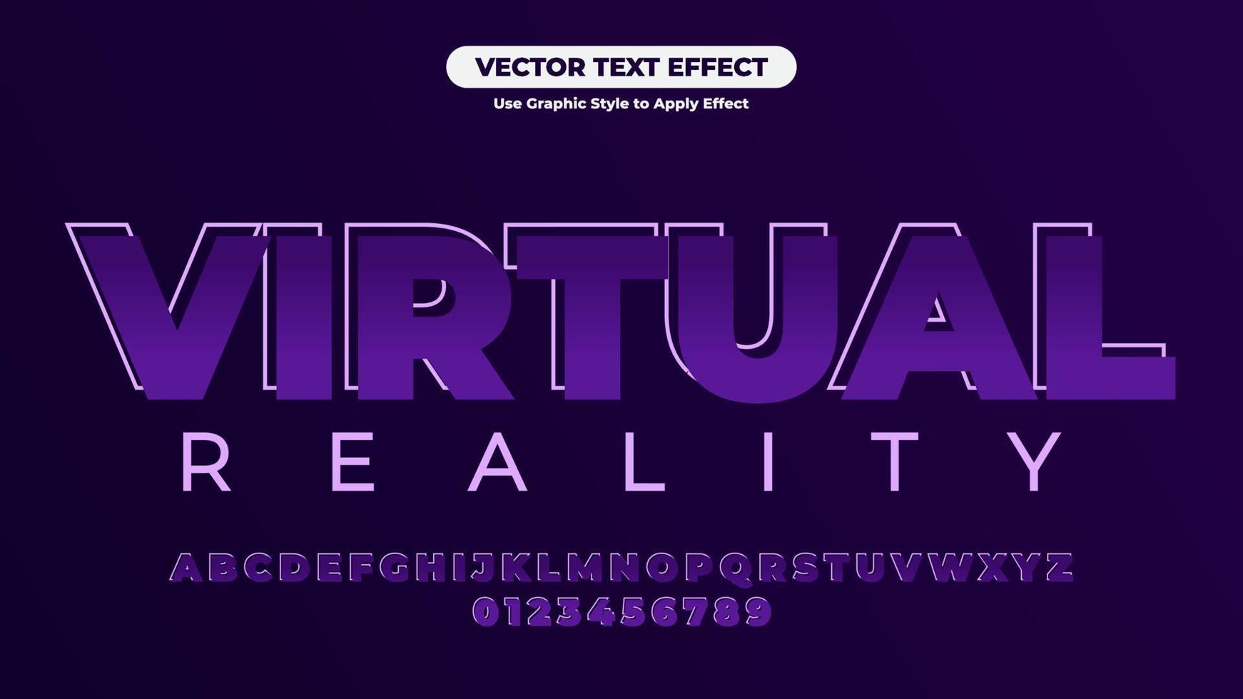 efecto de texto de realidad virtual vector