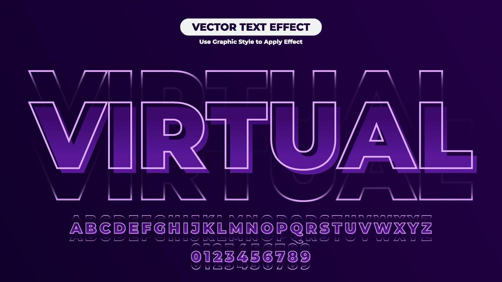 efecto de texto 3d virtual vector