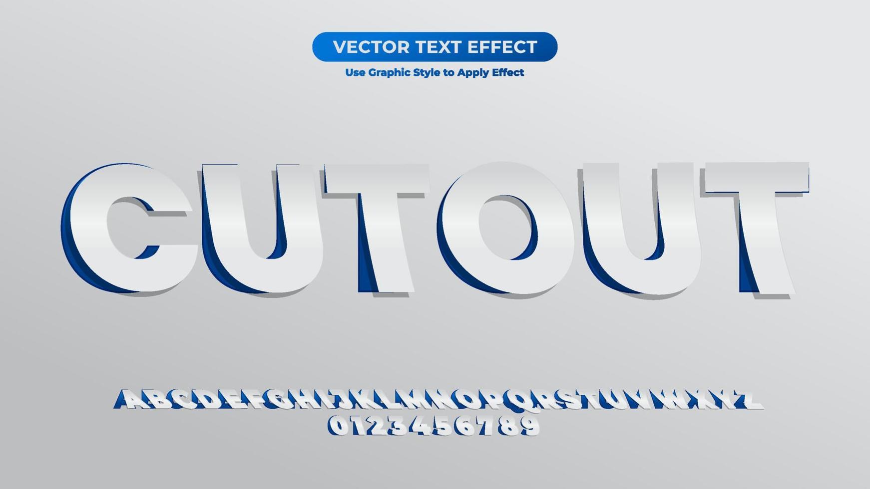 efecto de texto 3d recortado vector