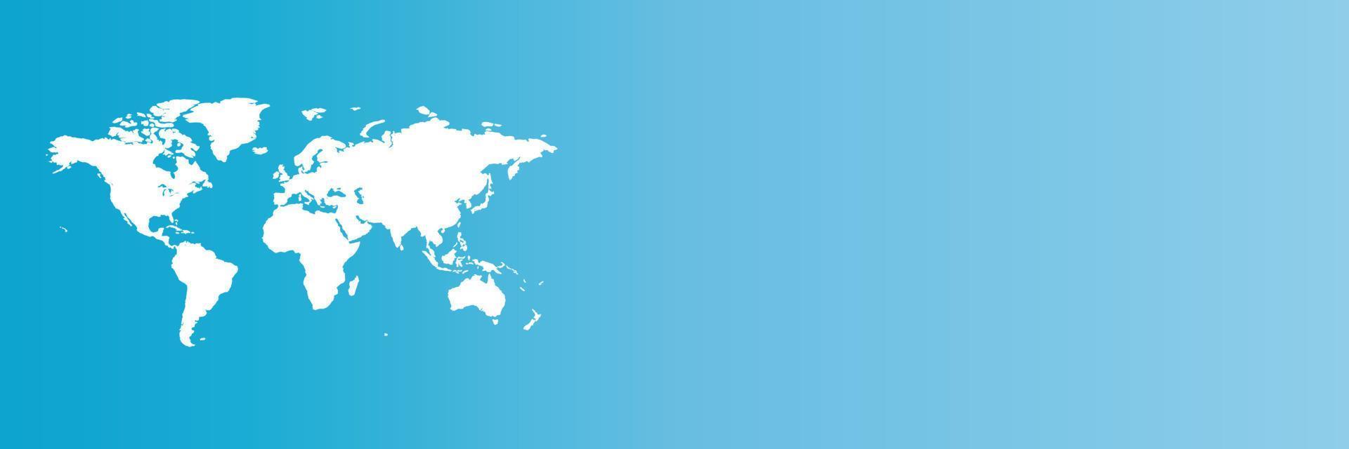 World map on blue sky background banner vector