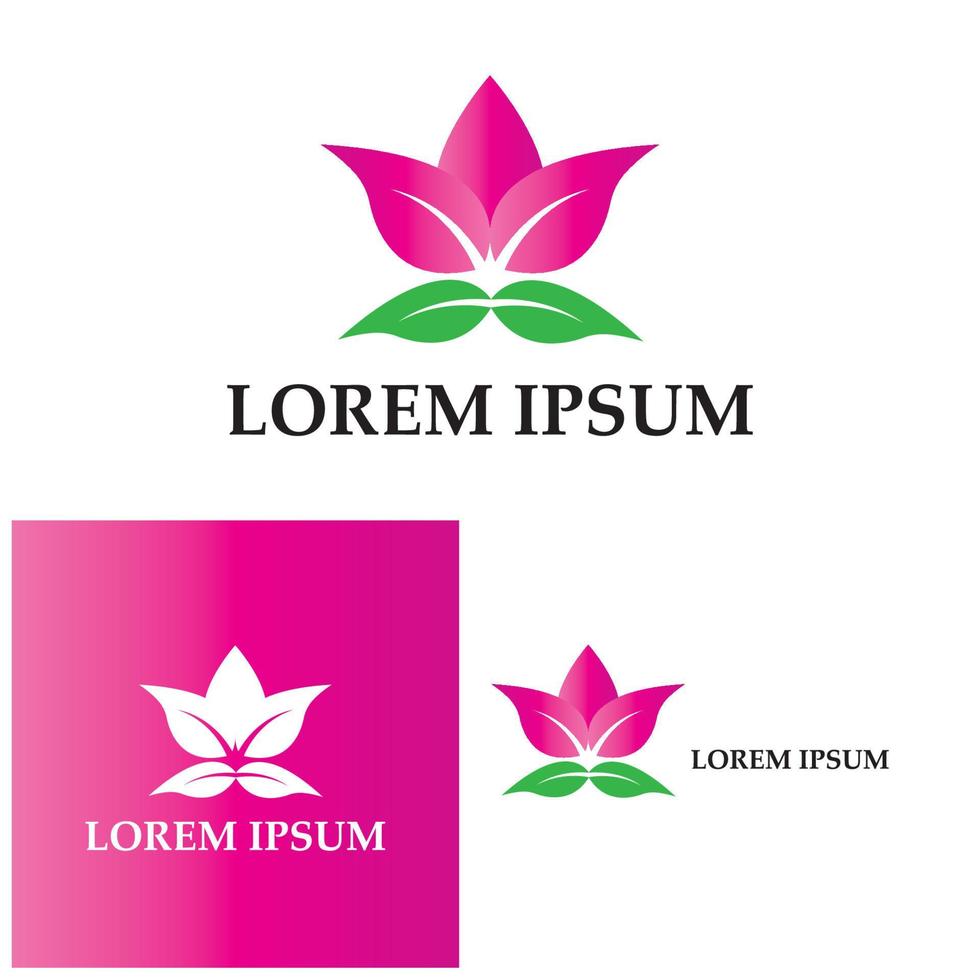 icono de plantilla de logotipo de diseño de flores de loto de vector de belleza