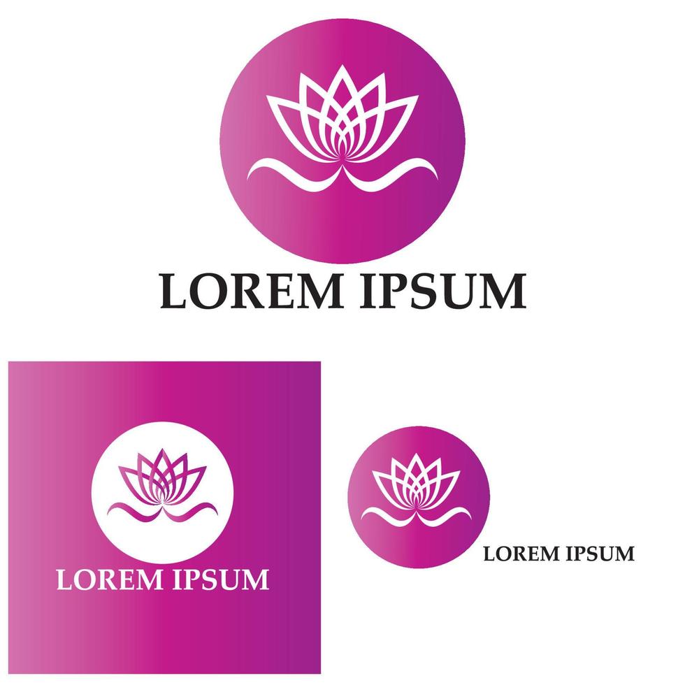 Beauty Vector lotus flowers design logo Template icon