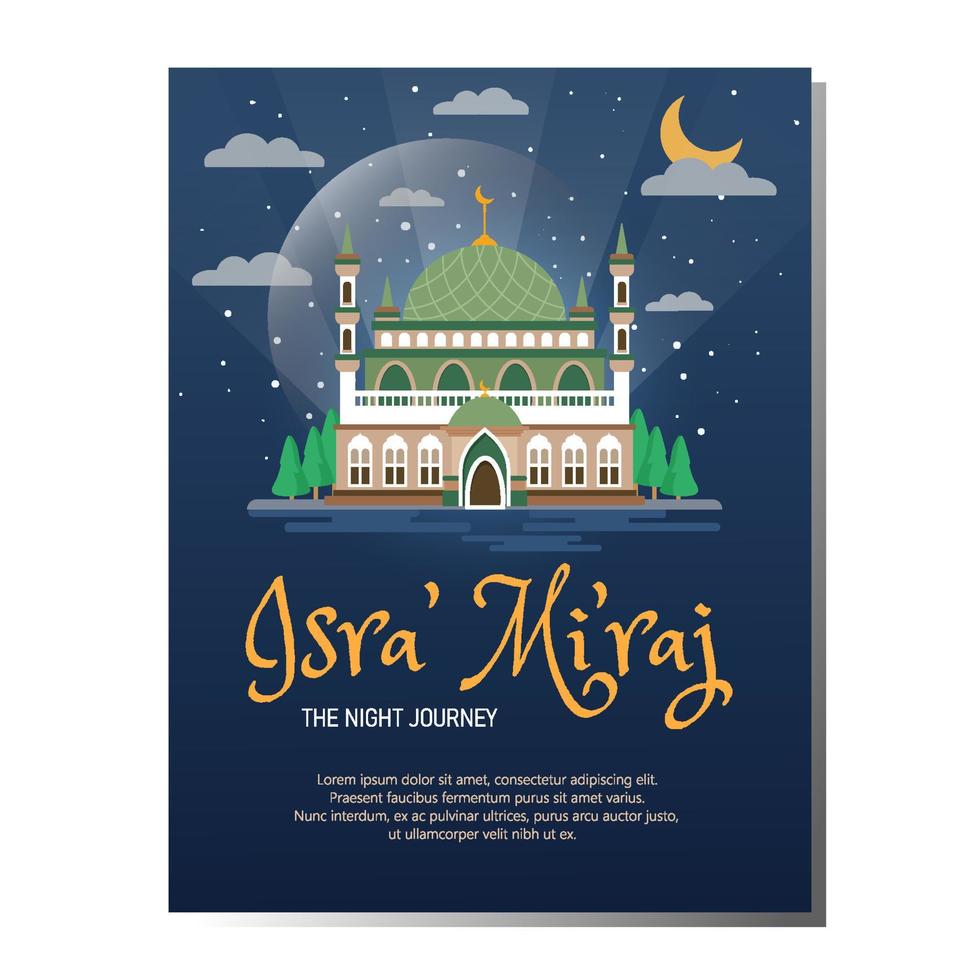 Happy Isra Miraj Poster vector