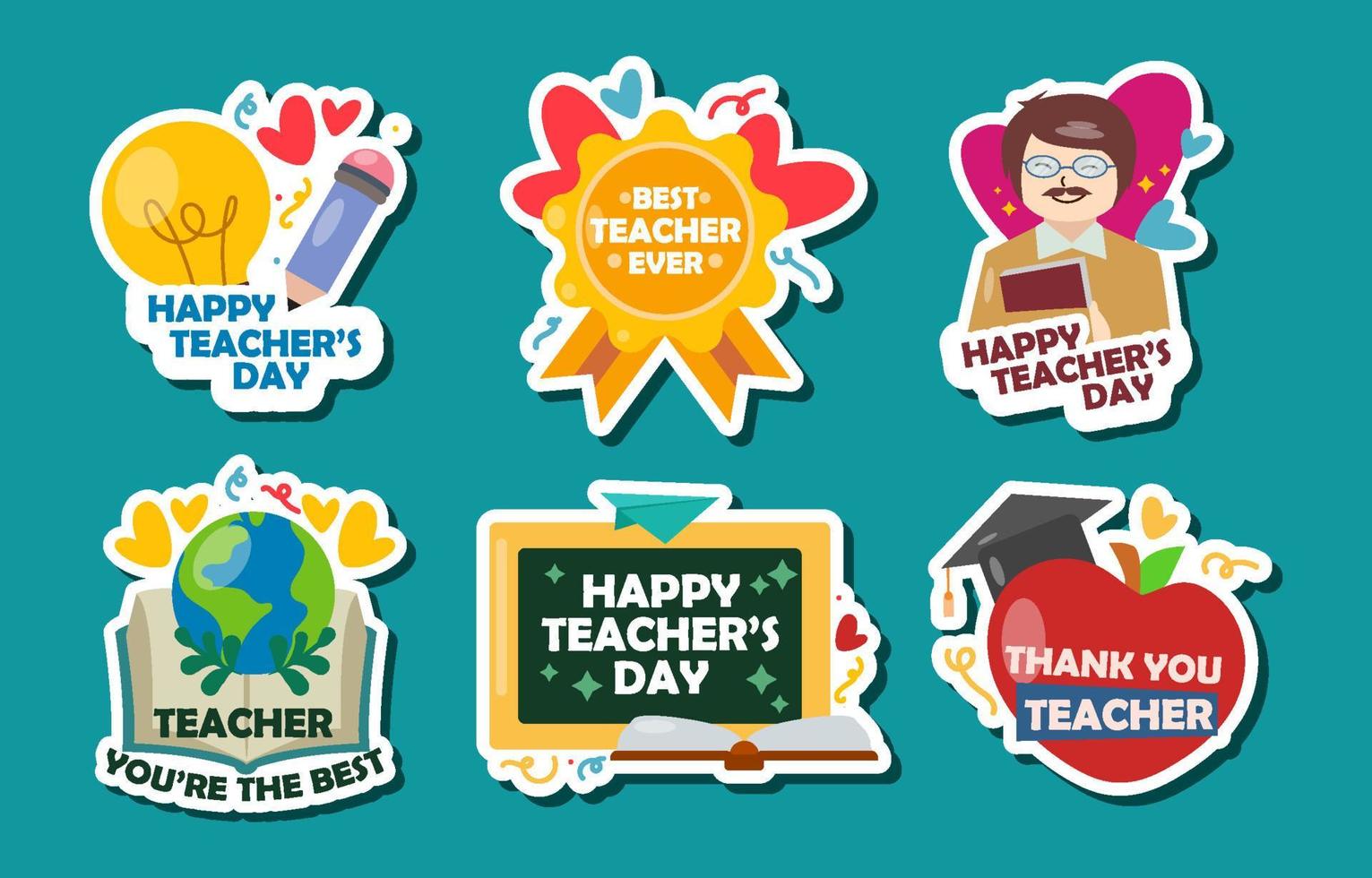 Happy National Teacher's Day Sticker vector
