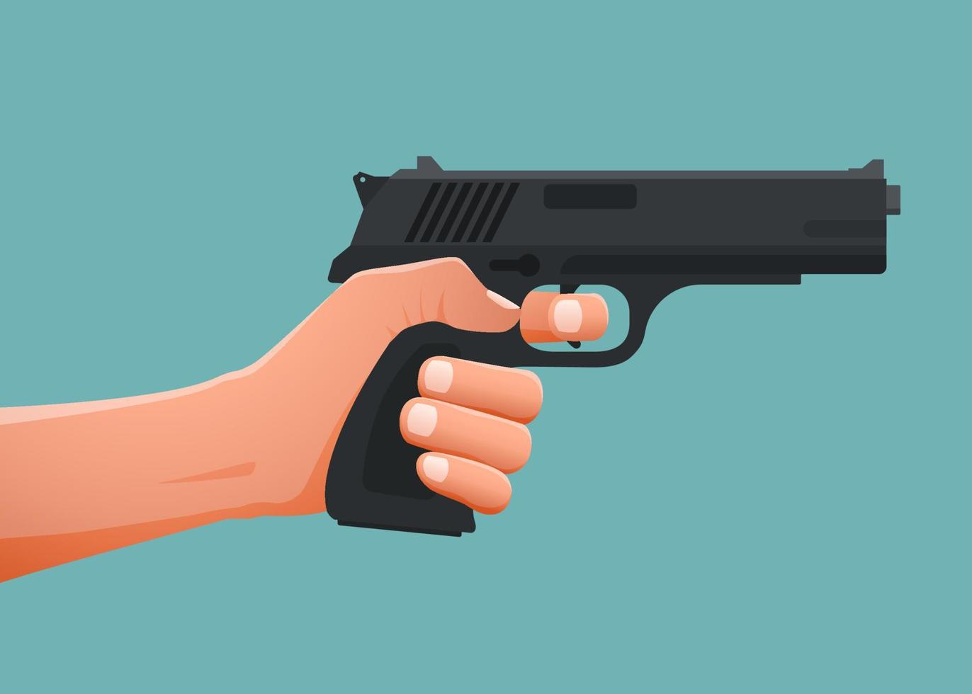 mano sosteniendo disparos de armas. ilustración vectorial vector