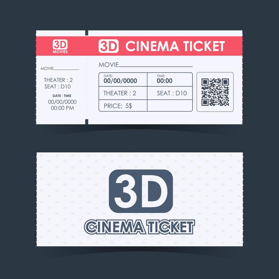 tarjeta de entrada de cine. guía de plantilla de elementos para el diseño. ilustración vectorial vector