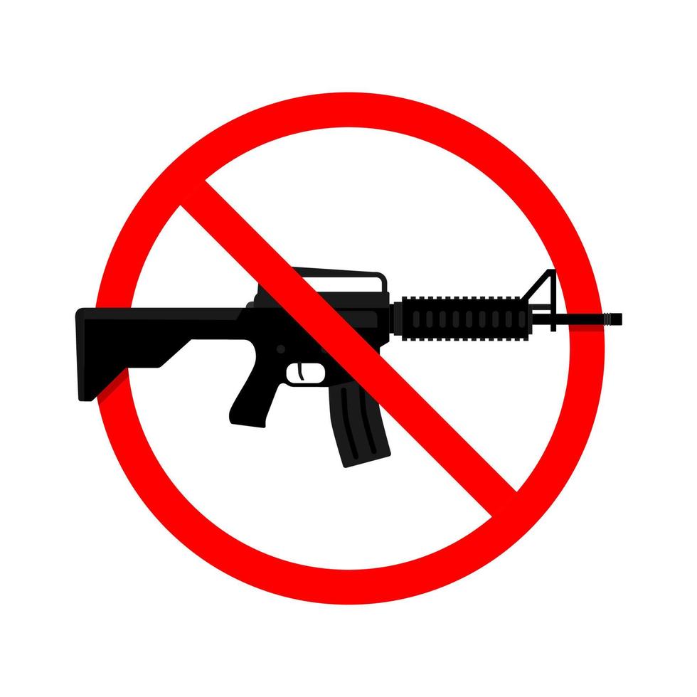 No Gun, Weapon Sign. Vector illustration