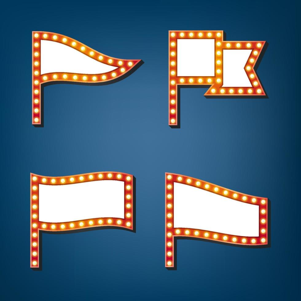 Flag design with retro light frame. Vector illustration