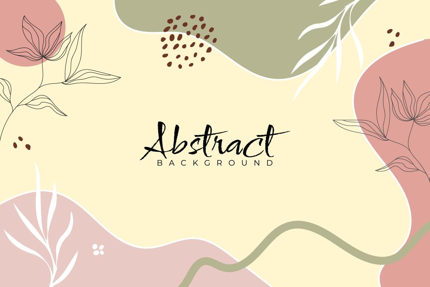 Hand draw abstract template background with leaves art vector