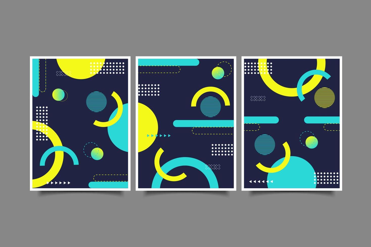 Retro cover geometric design collection vector