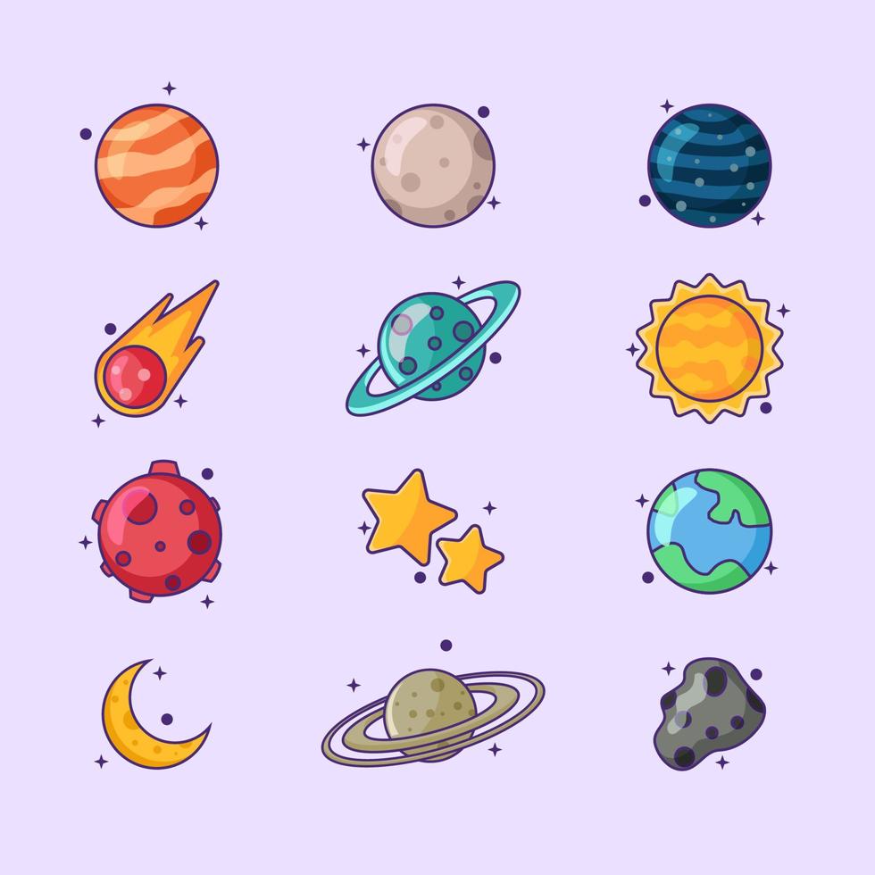 Space Object Icon Collection vector