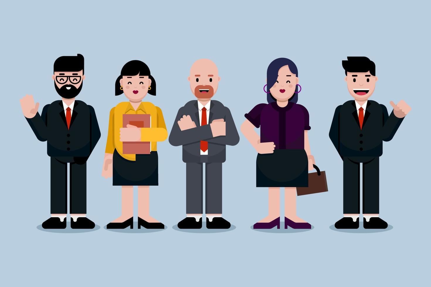 Business people teamwork in suit clothes flat illustration vector