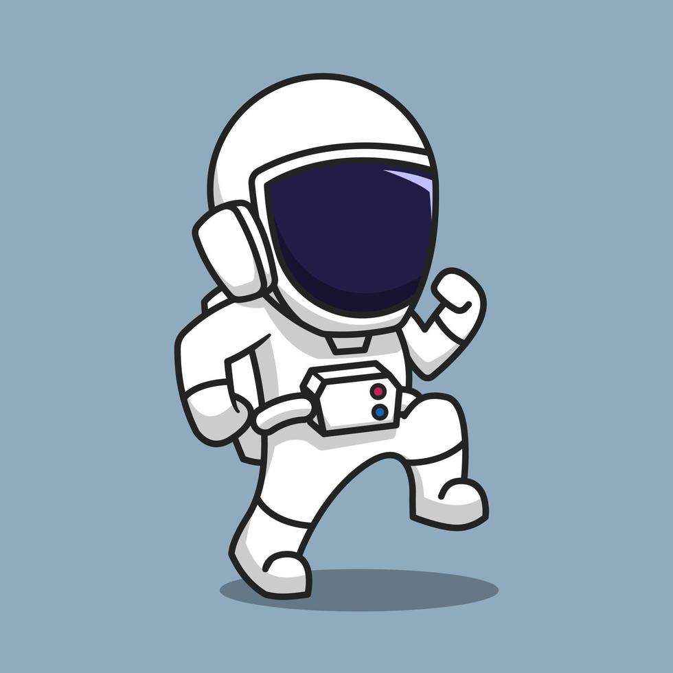 Cute astronaut cartoon vector icon illustration