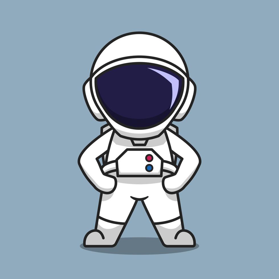 Ilustración de icono de vector de dibujos animados lindo astronauta