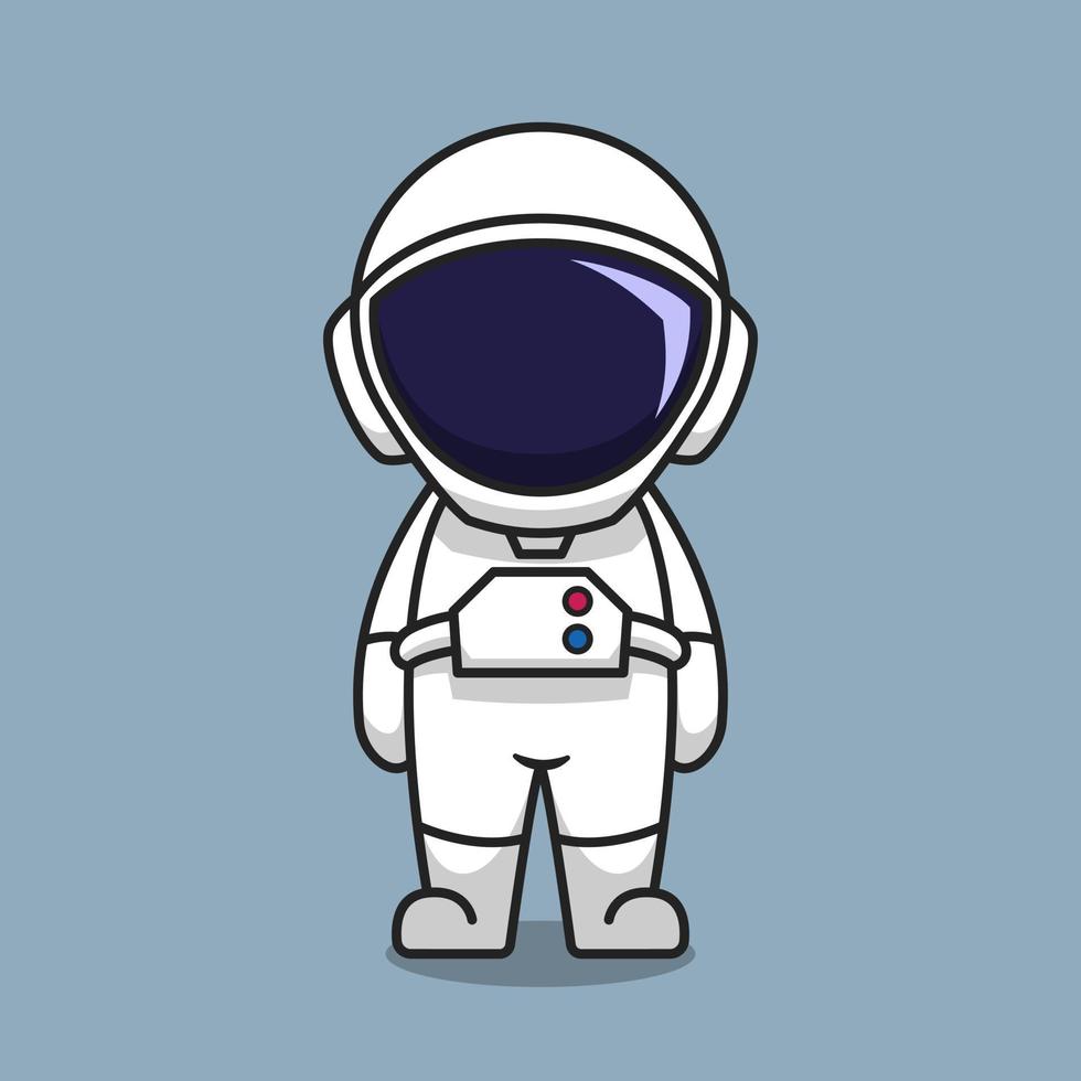 Cute astronaut cartoon vector icon illustration