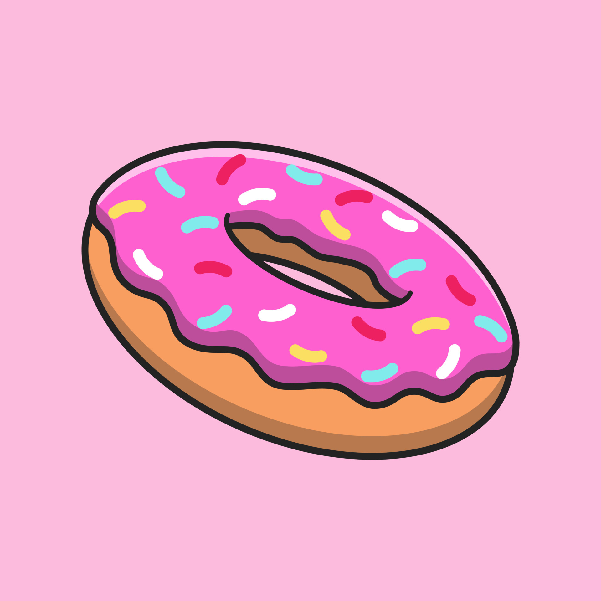 Floating doughnut cartoon vector icon illustration 5421135 Vector Art at  Vecteezy