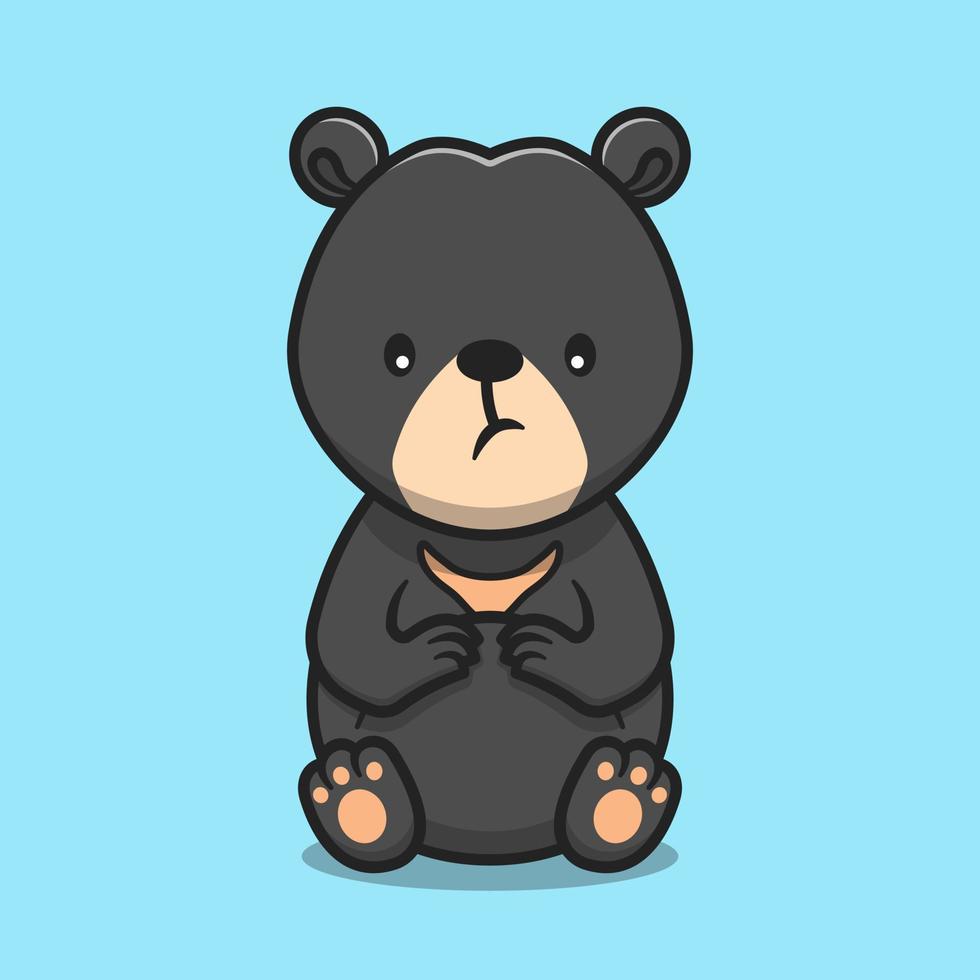 Cute sun bear cartoon vector icon illustration