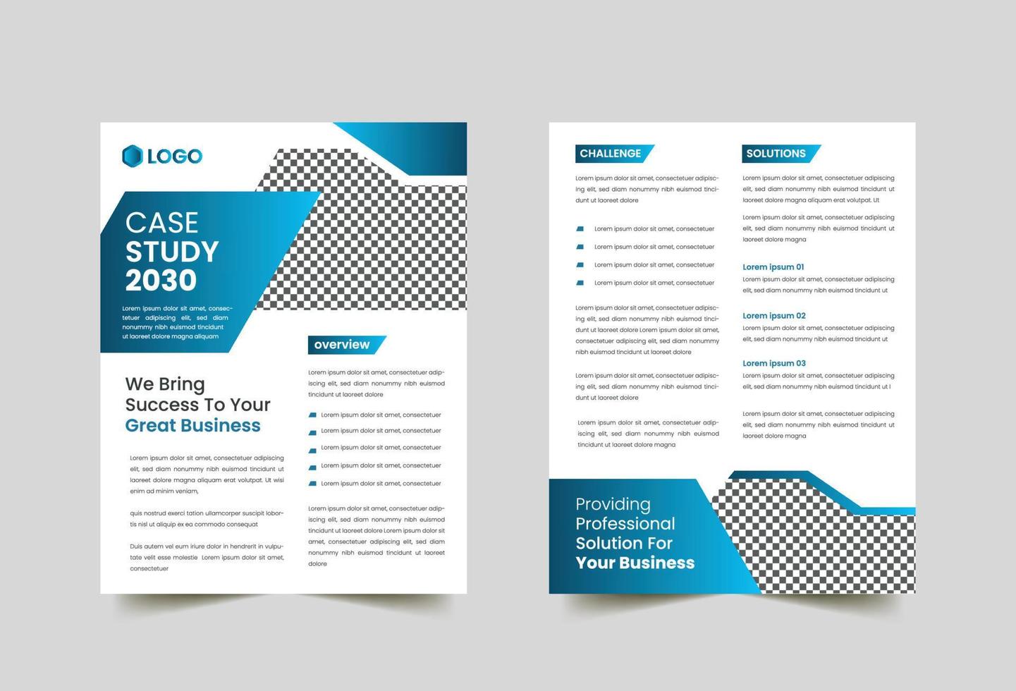 Case study flyer design template vector